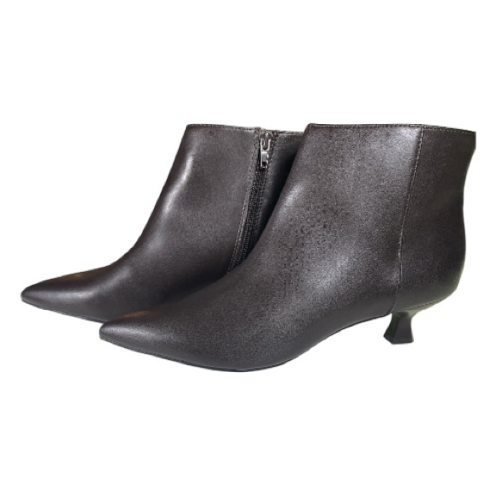Life Stride New 10W Women's Soft System Brown Ankle Kitty Heel Zippered Boots